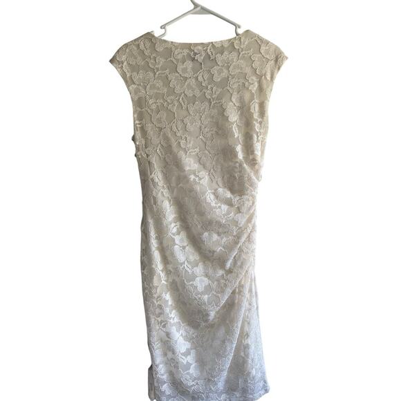 Ronni Nicole Vintage Women’s Cream Lace Cowl Neck Sheath Dress size 8 - Picture 7 of 7